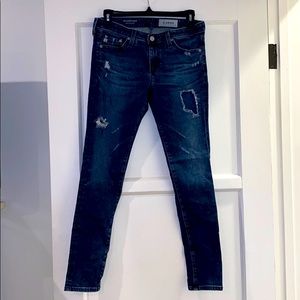 AG Denim Legging Ankle dark distressed jeans 27